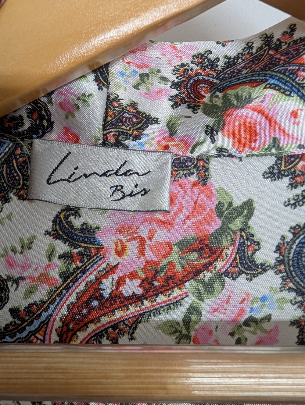 VINTAGE PAISLEY FLORAL ROBE KIMONO STYLE BELTED LOUNGEWEAR SOFT FEMININE LOOK - Picture 5 of 6